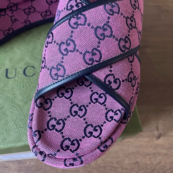 GUCCI-AUTHENTIC NWT/Box-Purple Logo Sandals - Picture 12 of 16